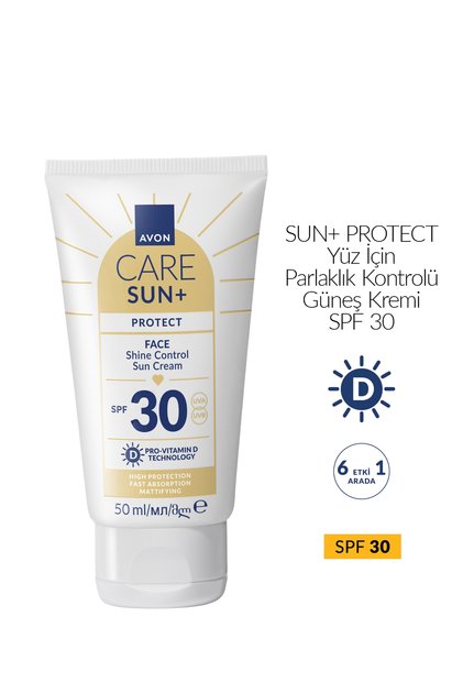 SUN+ PROTECT Yüz İçin Parlaklık Kontrolü Güneş Kremi SPF 30 50ml