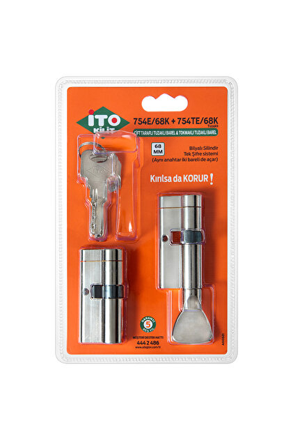 ito İTO KİLİT İTO 68 mm Tuzaklı İkiz Silindir Barel Seti - Karşılıklı