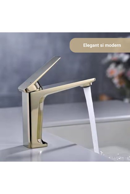 Baterie Lavoar BiXXBi Bath X, Gold Mat, Modern si Simplu