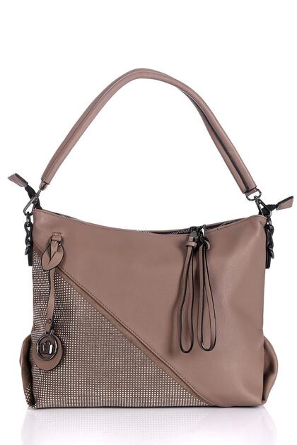 Women's Mink Stone Detailed Accessory Shoulder Strap Bag 16595