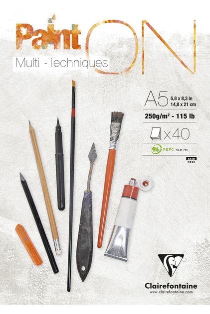 Paint On Dikişli 250gr 40yp A5 Çok Amaçlı Çizim Blok - Beyaz Kağıt