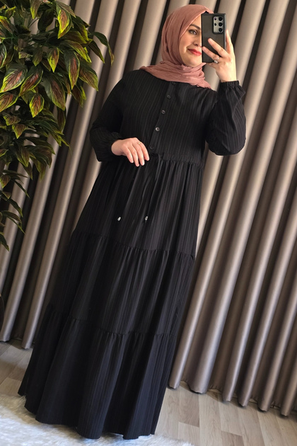Women's Hijab Clothing Plus Size Seersucker Dress