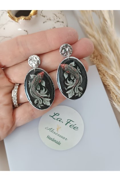 Koi Fish Handmade Polymer Clay Women Earrings