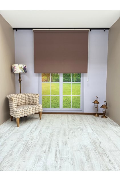Donatti Stor Perde İthal Mat Polyester Koyu Kahve P1620