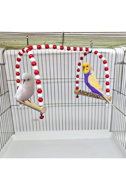 2-Piece Bird Toy Fan Colorful Swing