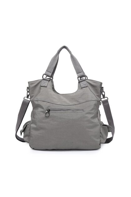 Metallic Fabric Shoulder Bag Bc 3221 - Dark Gray