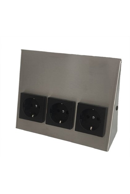 dolap altı üçlü priz inox kasa