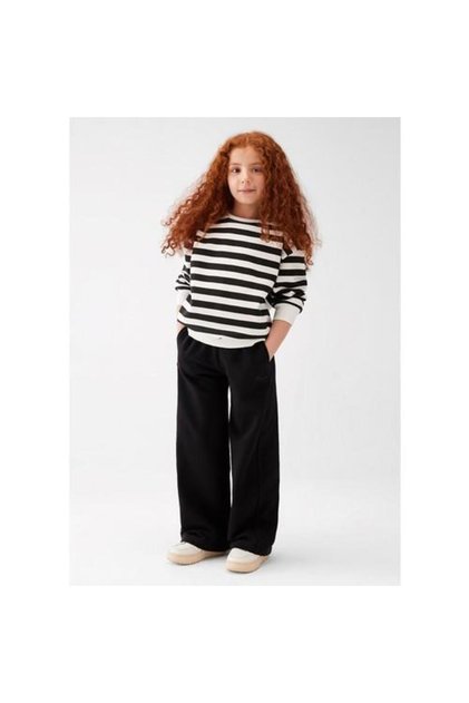 Blue Printed Wide Leg Knitted Pants