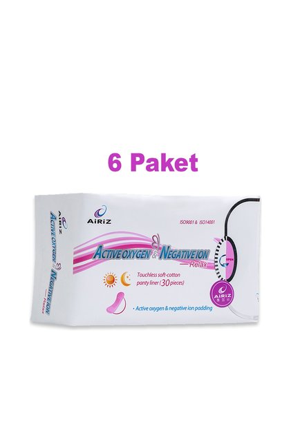 Airiz Daily Pads 30 Pack - Active Oxygen & Negative Ion - Thin, Fresh and Anti-Odor Pads X6 Pack