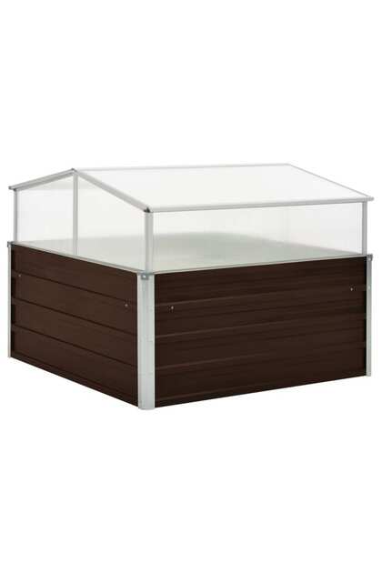 Greenhouse Brown 100x100x85 cm Galvanised Steel