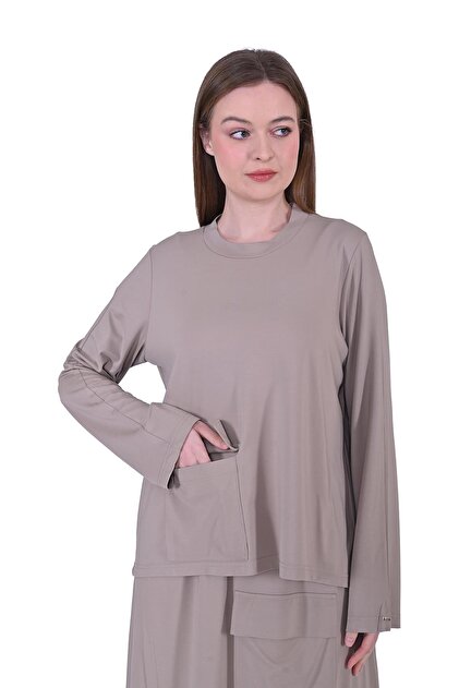 Rayon jersey skirted set mink