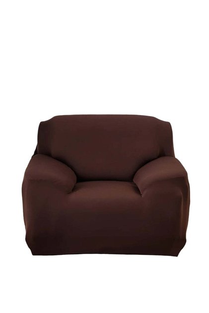 Single Seat Elastic Sofa Cover Brown 90x140 cm