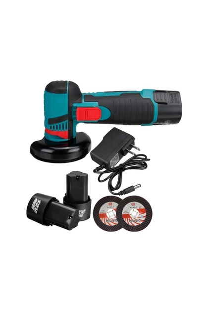 Polizor unghiular electric, 750W, 19500 rpm, 2 baterii de 12V, 2 discuri, stație de încărcare, portabil, negru