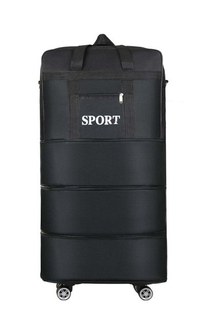 Large-Capacity Foldable Travel Bag with Detachable Wheels & Lock