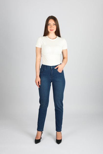 Bel Lastikli Mom Jeans