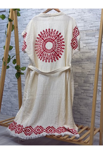 Muslin Kimono 100% Cotton Ethnic Printed Patterned Bathrobe Kaftan Dressing Gown