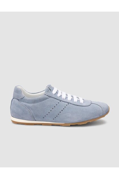 Monamae 100% Genuine Leather Blue Suede Women's Sports Shoes