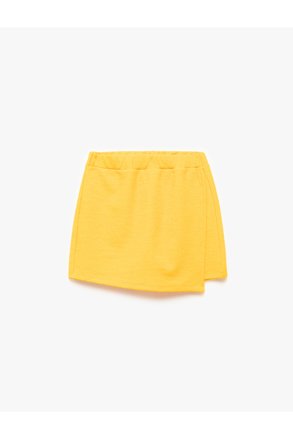 Düz Kesim Kruvaze Mini Boy Şort Etek
