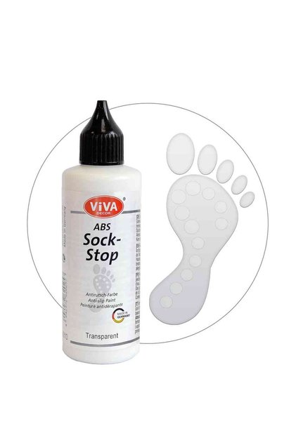 Vopsea antiderapantă pentru șosete și textile ABS Sock-Stop VIVA DECOR, 82ml Transparent