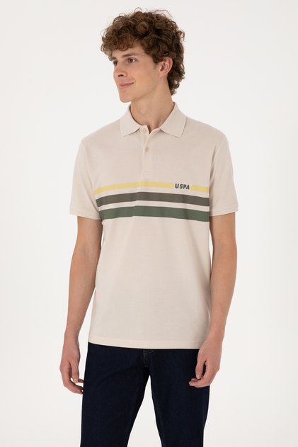 Men's Regular Fit Polo Neck Stone T-Shirt 50306811-Vr049