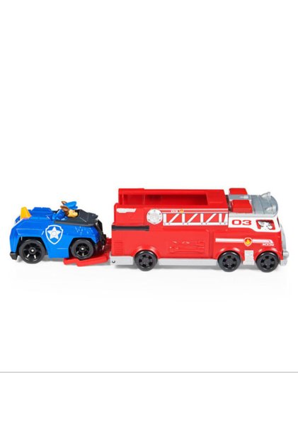 Masinuta Paw Patrol True Metal - Camion de pompieri si Chase