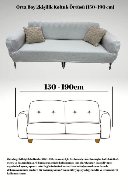 Jacquard 2-Person Medium Size Sofa Cover, Sofa Bed Sofa Cover (Price for 1 piece)