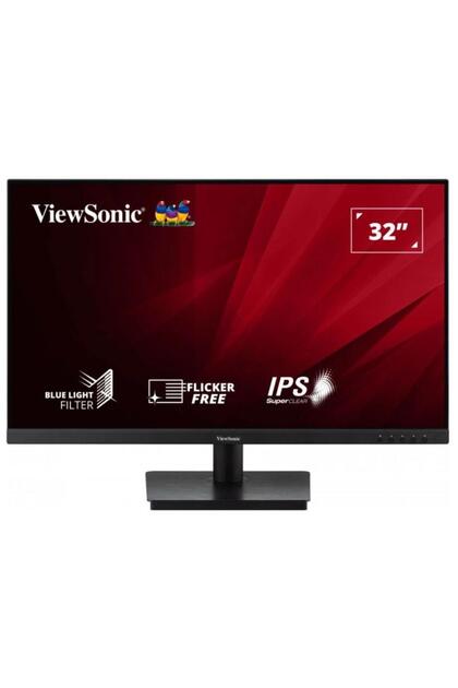 شاشة ViewSonic VA3209 مقاس 32 بوصة QHD IPS LED، تدعم HDMI/DP، وتقنية FreeSync، ومكبرات صوت، باللون الأسود