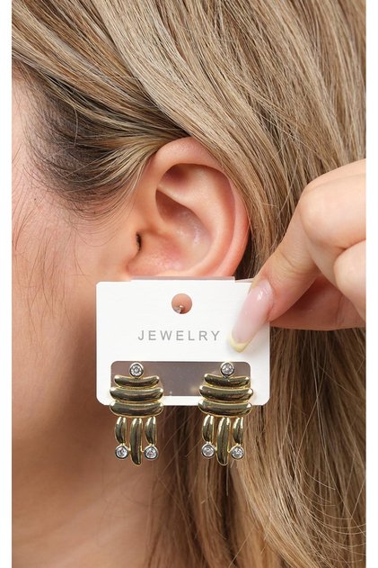 Yellow Steel Women's Dangle Earrings - Modern and Stylish Design