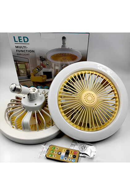 Таванен вентилатор с LED осветление, многофункционален, 21W лампа, 3 цвята на светлината, бял