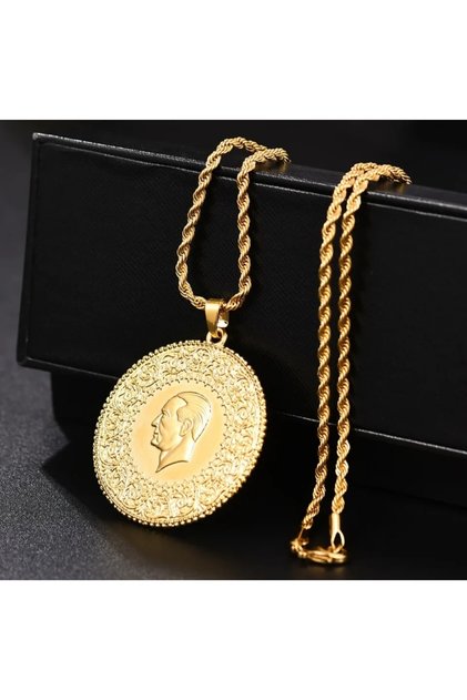 Real Gold Look Republic Full Horse Necklace |   Anti-Allergic Steel Necklace