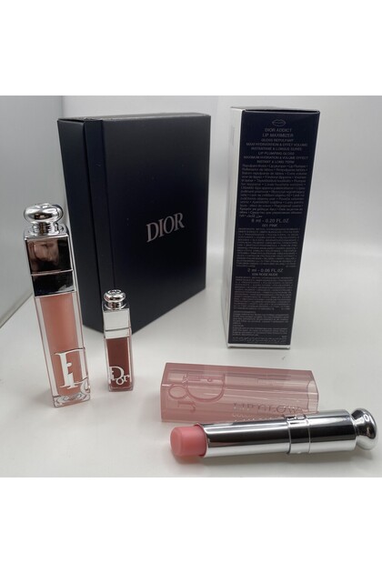 Dior ADDICT 3-PIECE SET (001 Pink) Lip Glow, Lip Maximizer & Mini