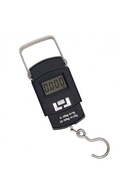 Cantar Electronic Pescuit, Ecran Digital, Baterii Incluse, 10 cm, Negru