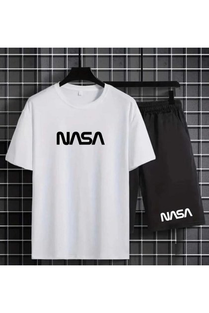 T-Shirt Shorts Men's Set Nasa Printed
