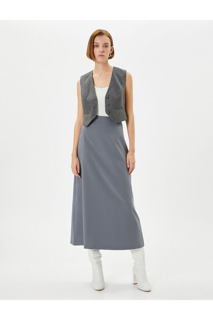 Regular Waist Zippered Long Pencil Skirt