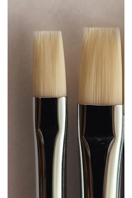 Oil Painting Acrylic Painting Brush - 1 Piece Synthetica No:06 - Long Handle Flat - Red