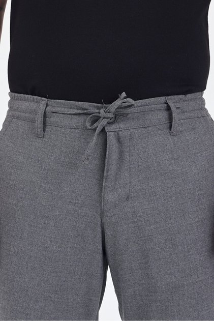 Men's Gray Lycra Elastic Comfort Fit Chino Trousers