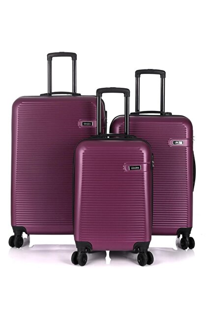 DERİEND 3000 Unisex 3'lü Valiz Seti Mürdüm - Fiyatı, Yorumları