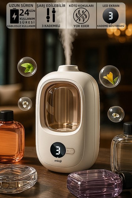 Smell 2x Yeni Nesil Şarjlı Otomatik Oda Kokusu Makinesi Beyaz (1 ADET HİLTON KOKUSU ILE BİRLİKTE)