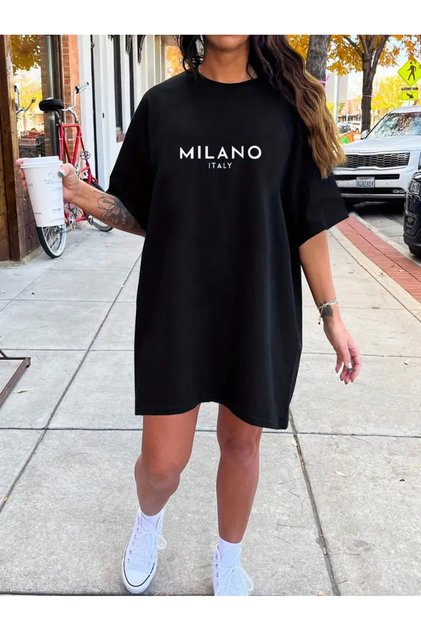 Plus Size Women's Short Sleeve Crew Neck T-Shirt Dress