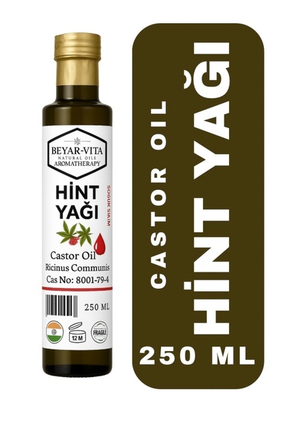 Hint Yağı 250 ML – Soğuk Sıkım – Cam Şişe – Katkısız - Castor Oil -