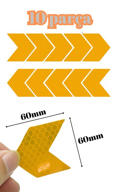 High Performance 10Pcs Chevron Shaped Reflective Sticker Set for All Vehicles Without Motor with Motor