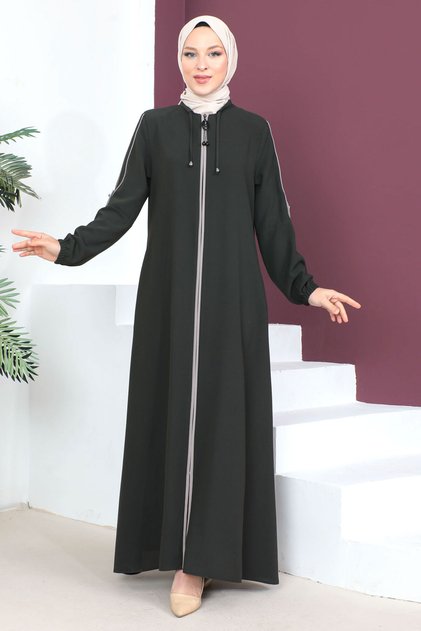 Mâneci cu nasturi Hijab Abaya Tsd230440 Kaki