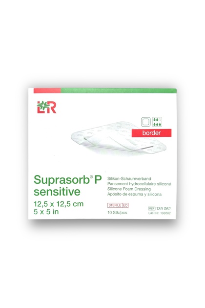Suprasorb P Sensitive Silikon Temaslı Yapışkan Kenarlı Köpük Örtü 12.5 Cm X 12.5 Cm - 10 Adet