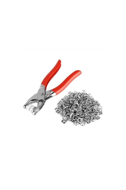 Clește profesional de mercerie pentru instalarea/nituirea capselor, 50 de capse incluse