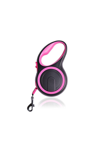 Lesa retractabila extra rezistenta, roz, pentru caini, extensibila pana la 3 metri, 15 kg