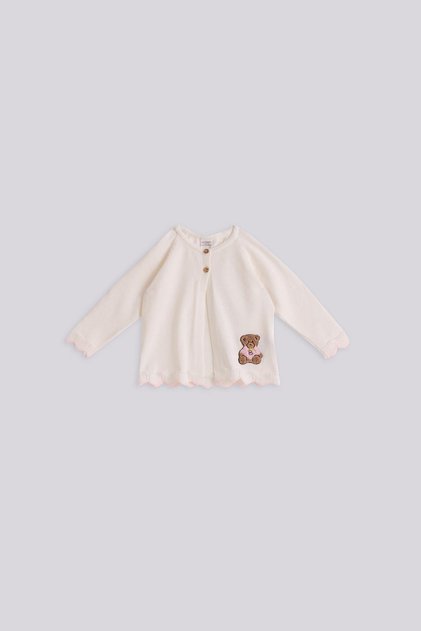 BG Store Kız Bebek Beyaz Hırka