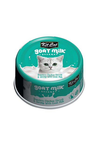 Goat Milk Gourmet Boneless Chicken Shreds and Cheese Wet Cat Food, 70g Can, 100% Grain-Free with Taurine, Goat Milk Recipe, pH-Balanced, No Added Colors or Preservatives, All Life Stages