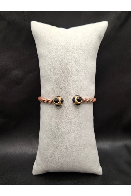 Auger Model Tip Black Stone Pure Copper Bracelet