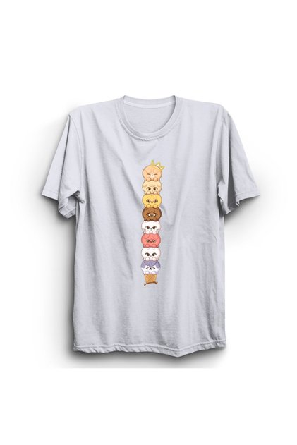 Stray Kids, Skzoo, Ice-Cream, Korean, K-Pop Music Group Printed, Unisex, 100% Cotton T-Shirt