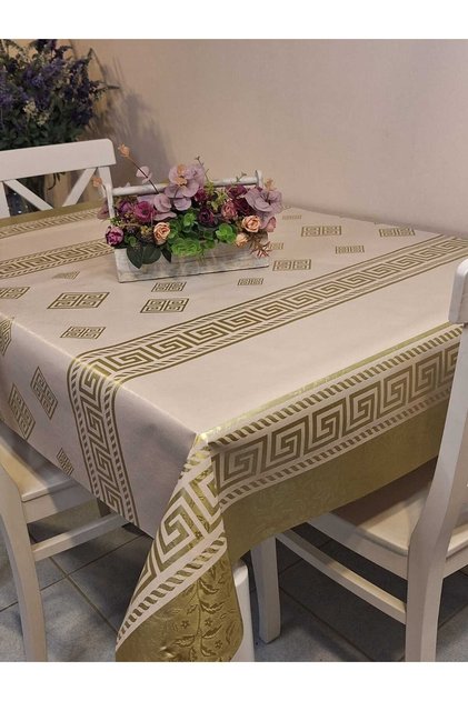 Fiber-Reinforced PVC Oilcloth - Patterned Wipe-Clean Tablecloth
